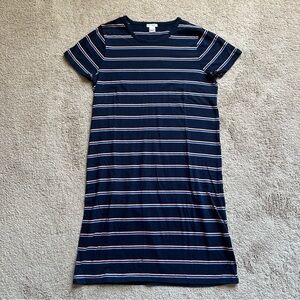 J. Crew Striped T-Shirt Dress in Navy size XS